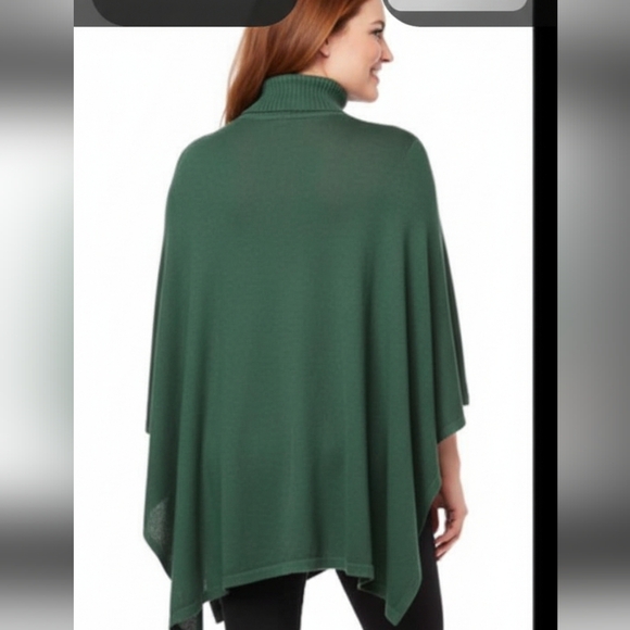 NWOT Colleen Lopez Turtleneck Poncho Sweater - Picture 3 of 6